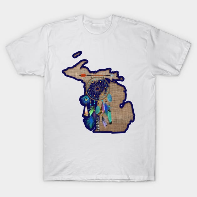 Dream Catcher in Michigan T-Shirt by CheriesArt